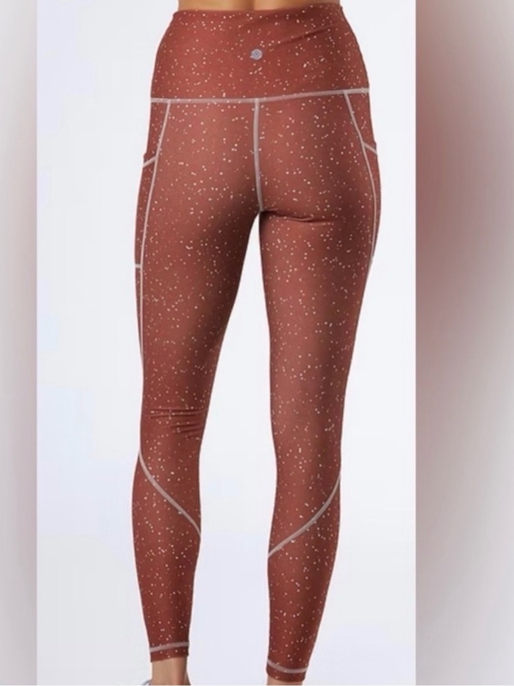 38. Serena Pocket Dark Copper Speckle Leggings - Picture 2 of 6